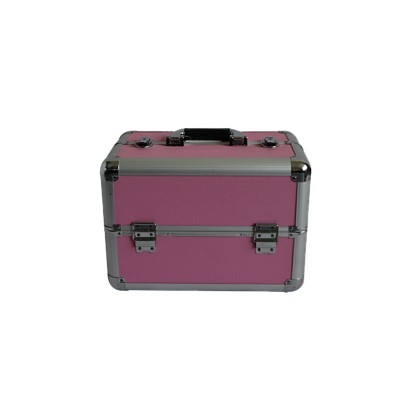 Aluminum Pink cosmetic beauty case, aluminum makeup cosmetic portable travel organizer case bag, professional beauty case cosmet