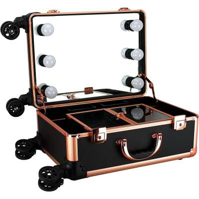 Studio rolling vanity makeup case